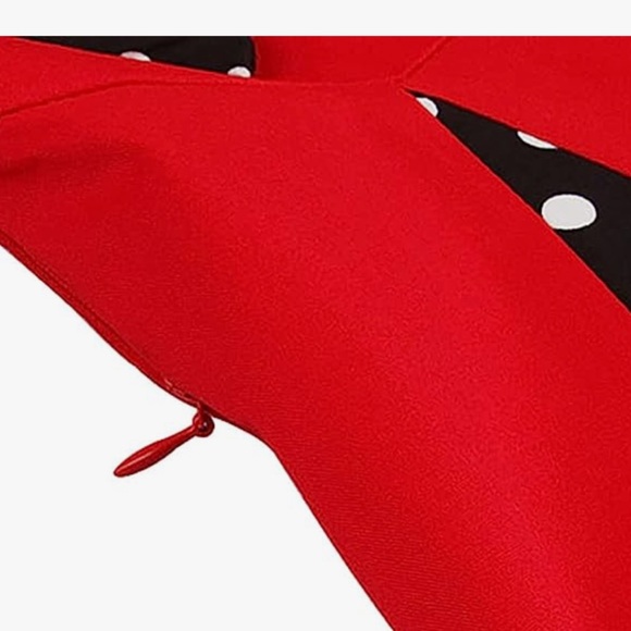New Red Polka Dot Rockabilly Retro Sleeveless Summer Swing Dress Sz S - Picture 6 of 9